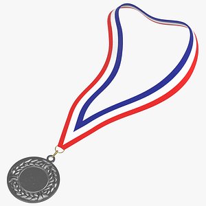 Olympic Style Medal 01 Silver Laying
