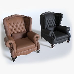 Leather Armchair Pack 2 3D