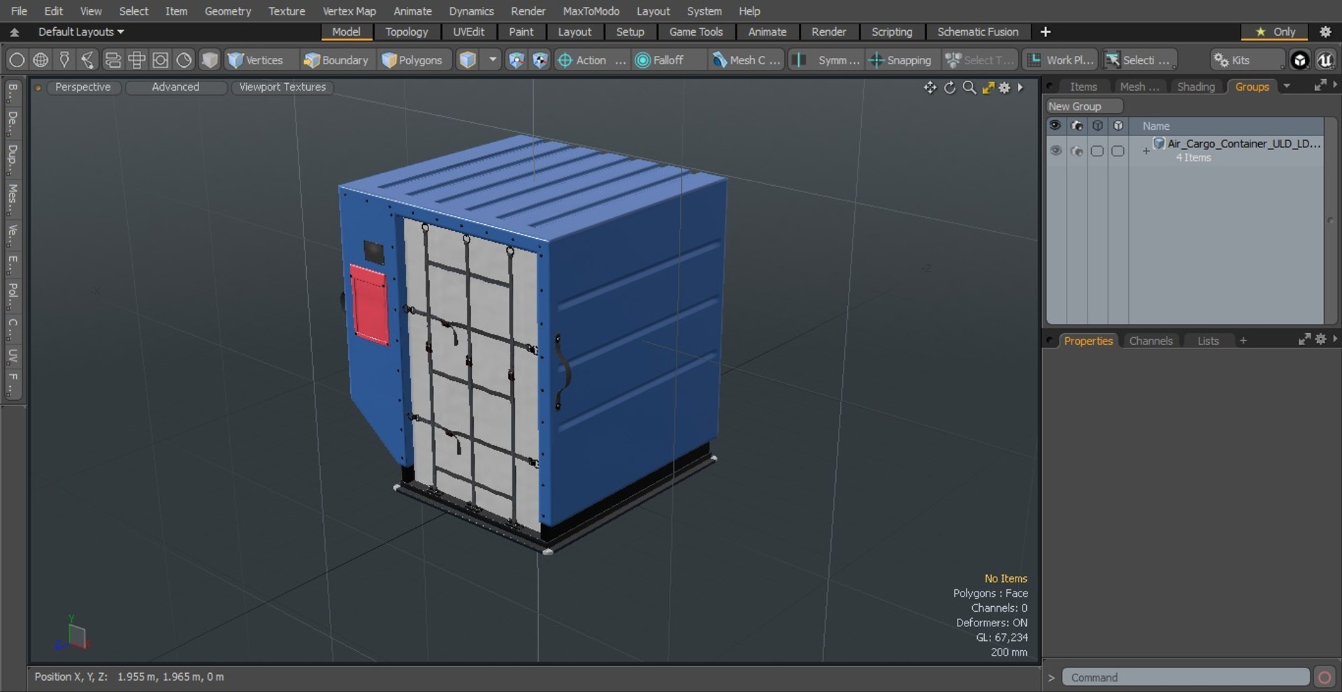 Air Cargo Container Uld Ld 2 Blue Model - Turbosquid 2065888