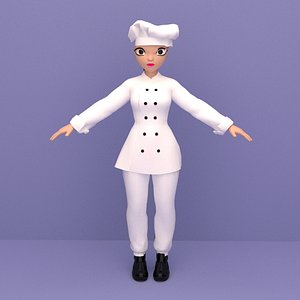 Cartoon Girl  Chef Woman