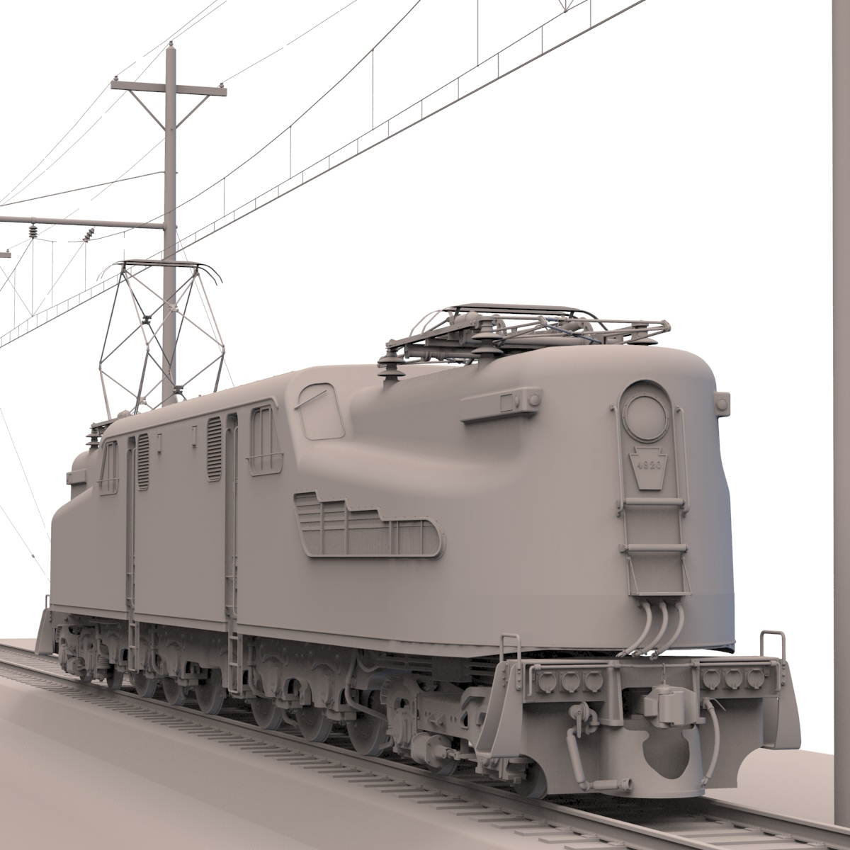 gg1 electric locomotive 3d model