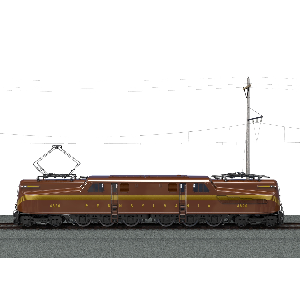 gg1 electric locomotive 3d model