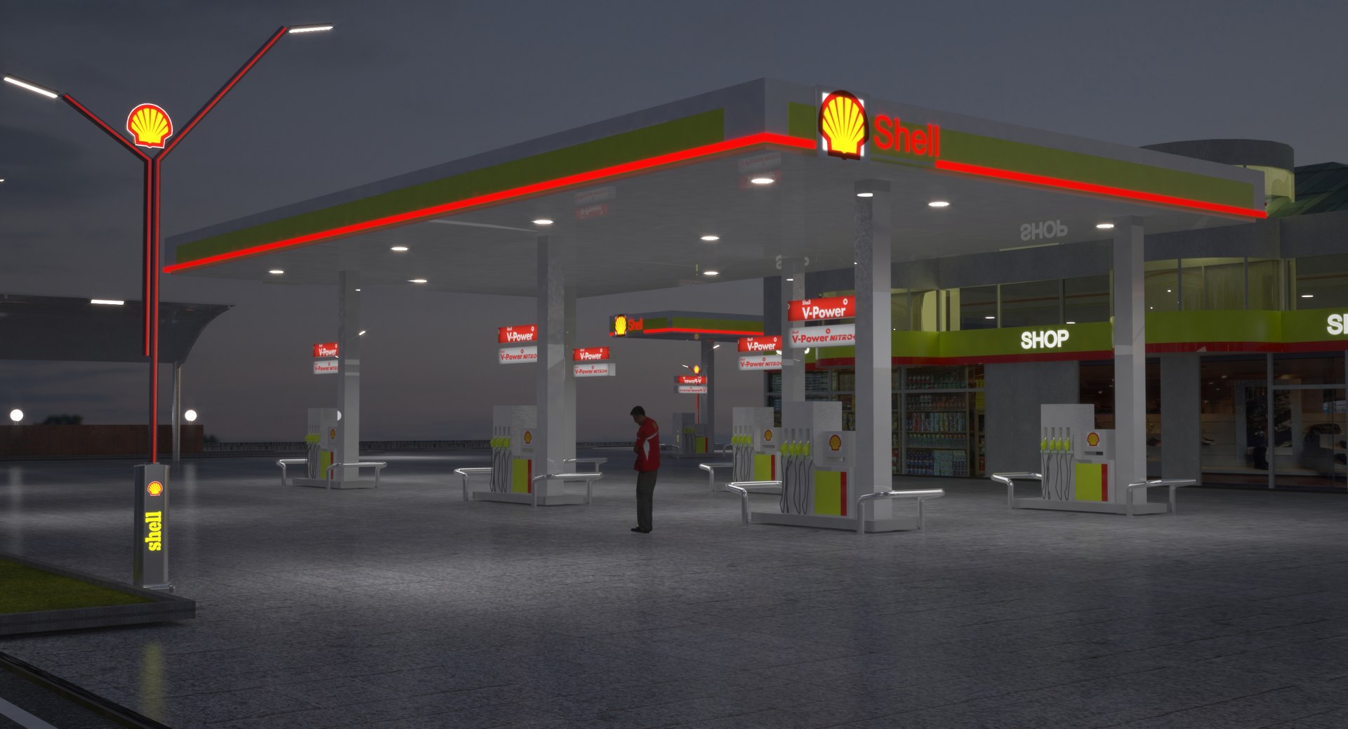 3D Gas Station Shell - TurboSquid 1177735