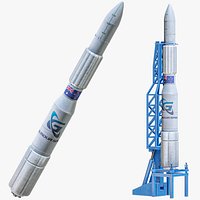 Eris-1 Space Rocket With Launchpad PBR
