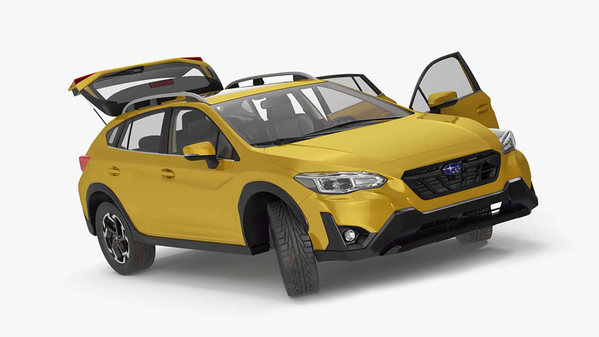 2020 Subaru XV Crosstrek SUV Yellow Rigged for Maya 3D model preview