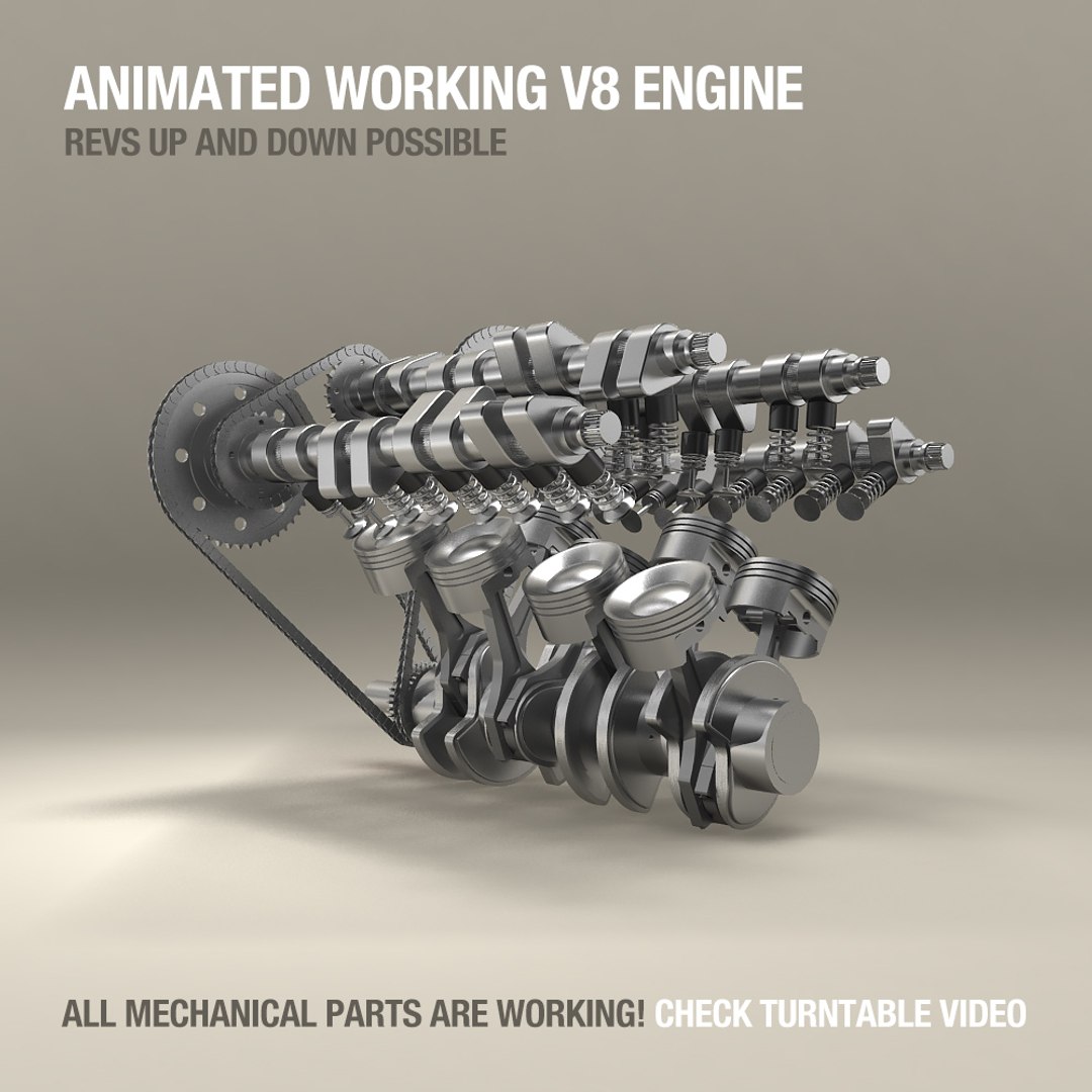 V8 Engine Work Animation Obj