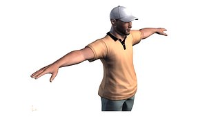 Human golf player 3D Model 3D