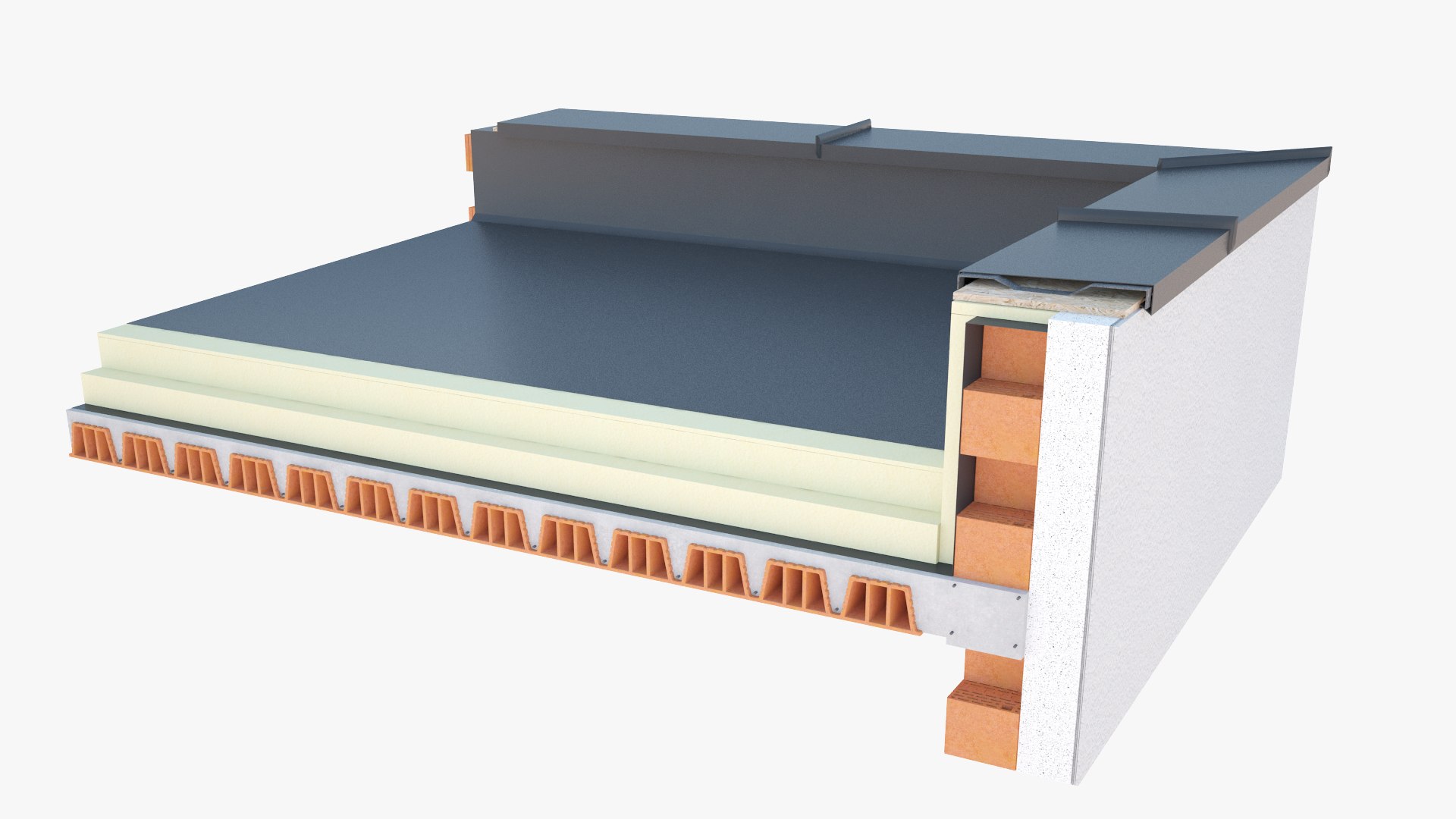 3D Flat Roof Section Model - TurboSquid 2018003