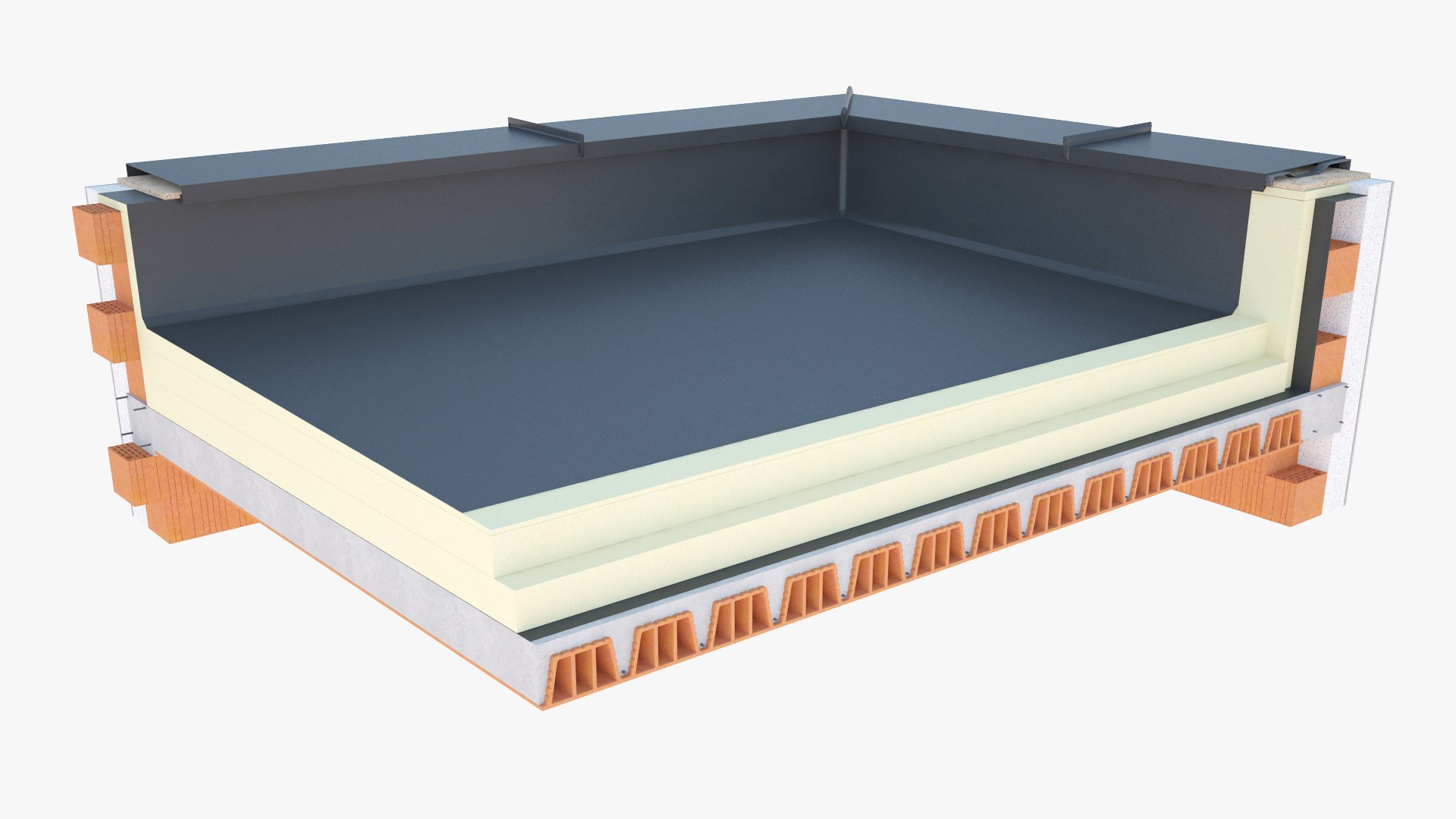 3D Flat Roof Section Model - TurboSquid 2018003