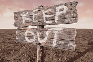3d model wooden sign