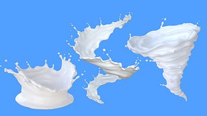 splash milk 3D model
