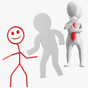 Stickman Rigged Collection for Cinema 4D model