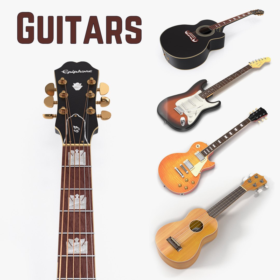 Guitars Collection 2 3D model preview