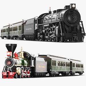 Two Full Detailed Steam Trains With Interior