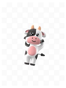 c4d cartoon cute cow 3D model
