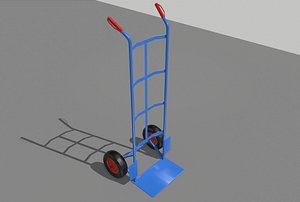 3D industrial hand trolley 1 model
