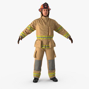 Firefighter with Fully Protective Suit