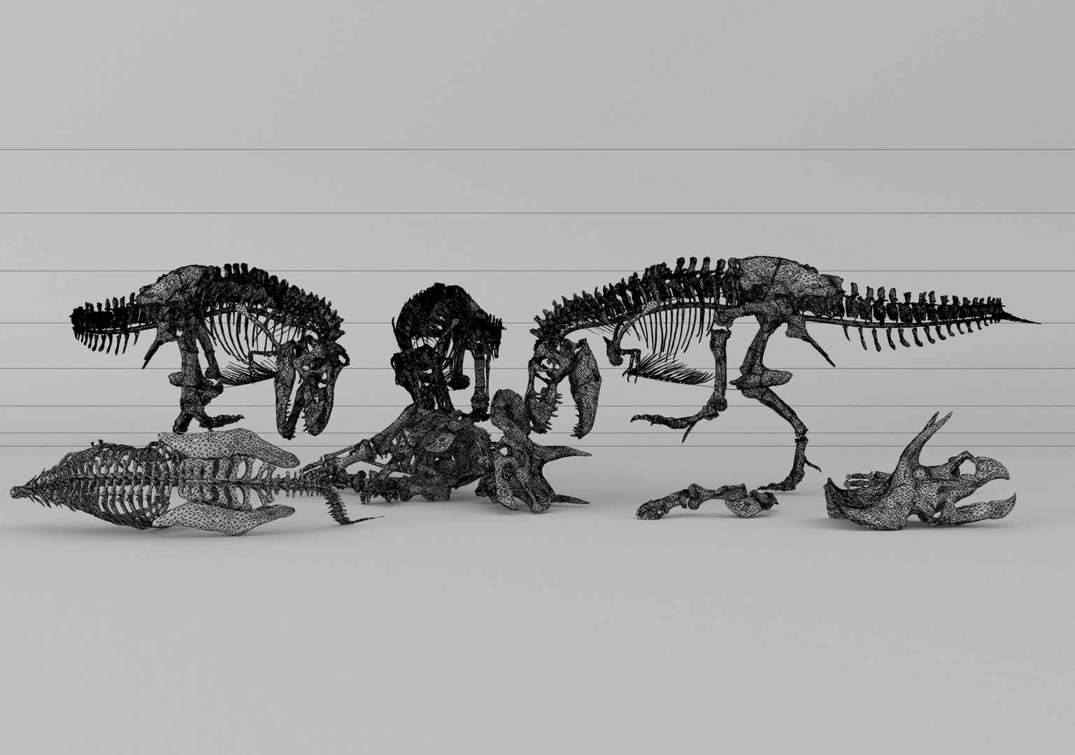 Industrial Wind Dinosaur Skeleton Fossil Specimen Model - TurboSquid ...