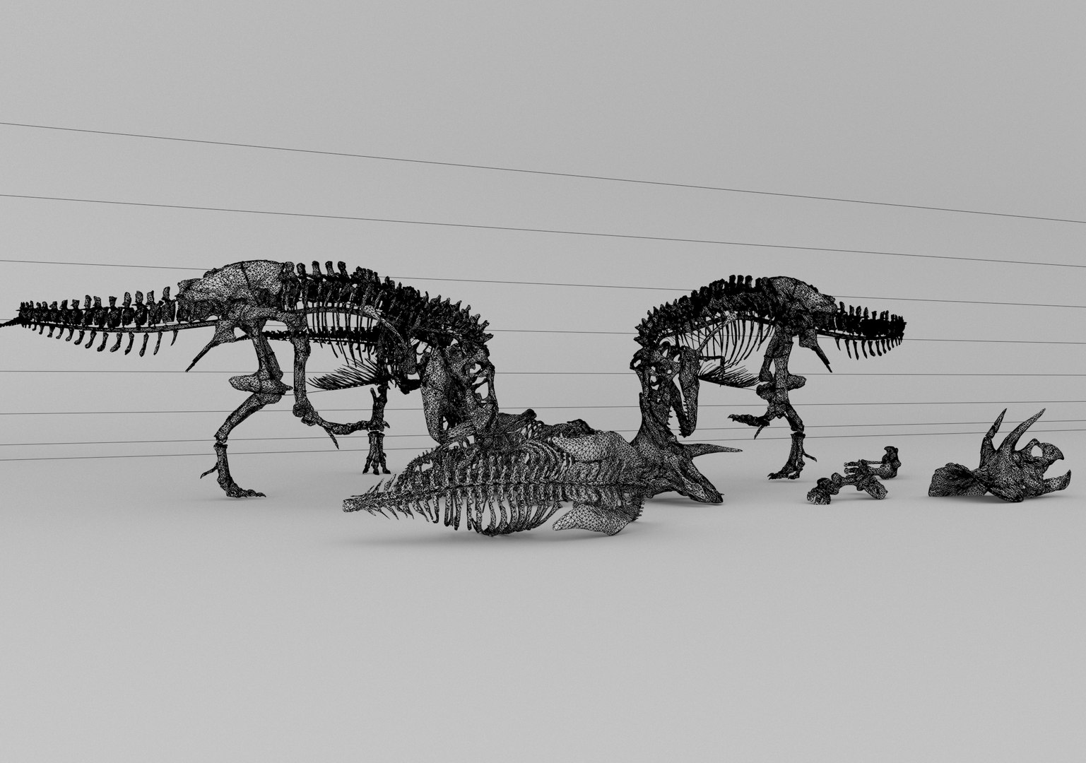 Industrial Wind Dinosaur Skeleton Fossil Specimen Model - TurboSquid ...
