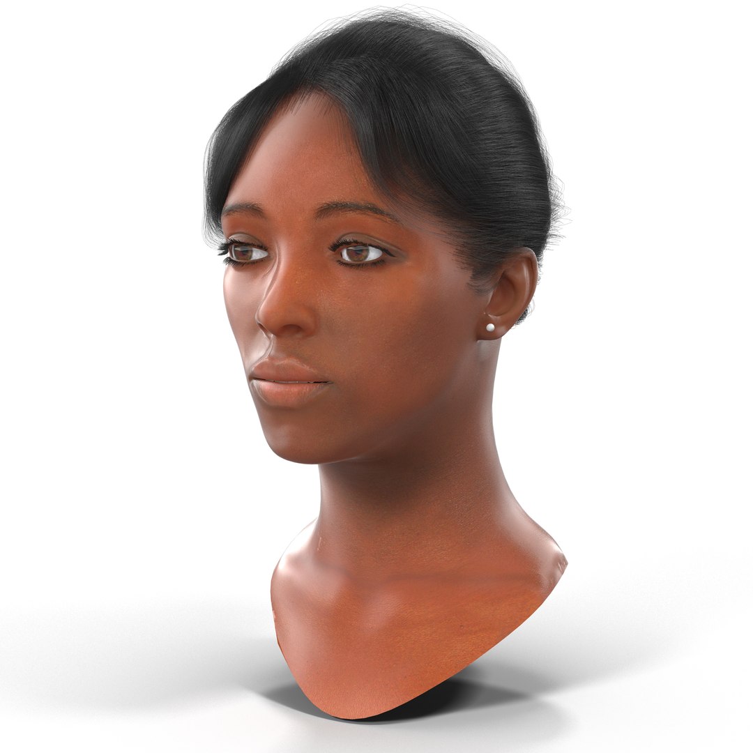 African American Woman Head 3D model preview