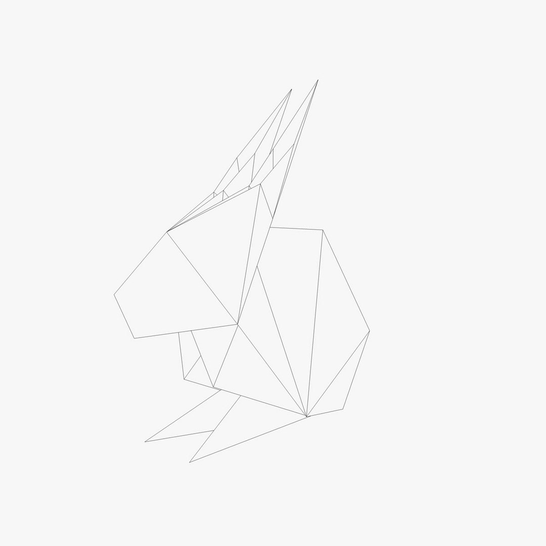 3d Model Origami Rabbit