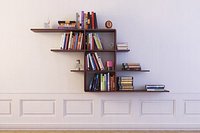 bookshelf 12 Wall Hung Bookshelf with books