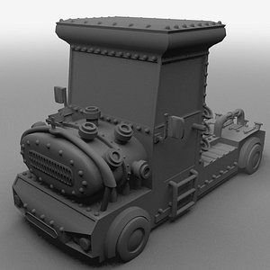 3d model truck comical steampunk