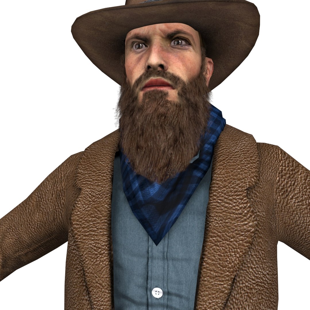 rigged cowboy 3 3d model