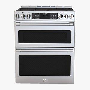 General Electric Cafe Series 30 Slide In Front Control Induction and Convection Double Oven Range