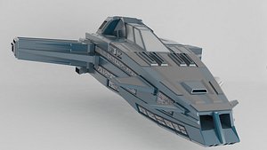 free small fighter spaceship 3d model