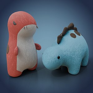 Dinosaur Plush Toys Duo Set - Stegosaurus and T-Rex