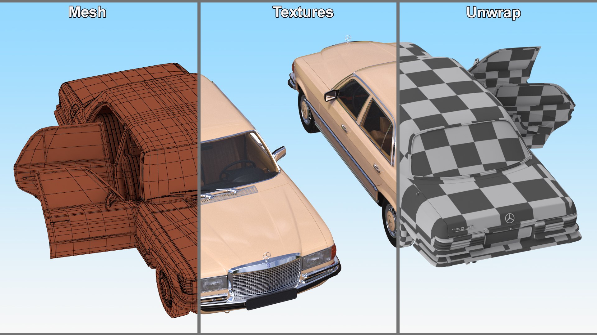3D Mercedes Benz 350 SE Yellow Simplified model https://p.turbosquid.com/ts-thumb/2o/YwSJHg/gy/mercedes_benz_350_se_yellow_simplified_027/jpg/1734130080/1920x1080/fit_q87/583ad36494f8a14a3333e7cedb40947fd0c26573/mercedes_benz_350_se_yellow_simplified_027.jpg