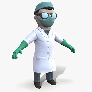 ready cartoon scientist electric 3D