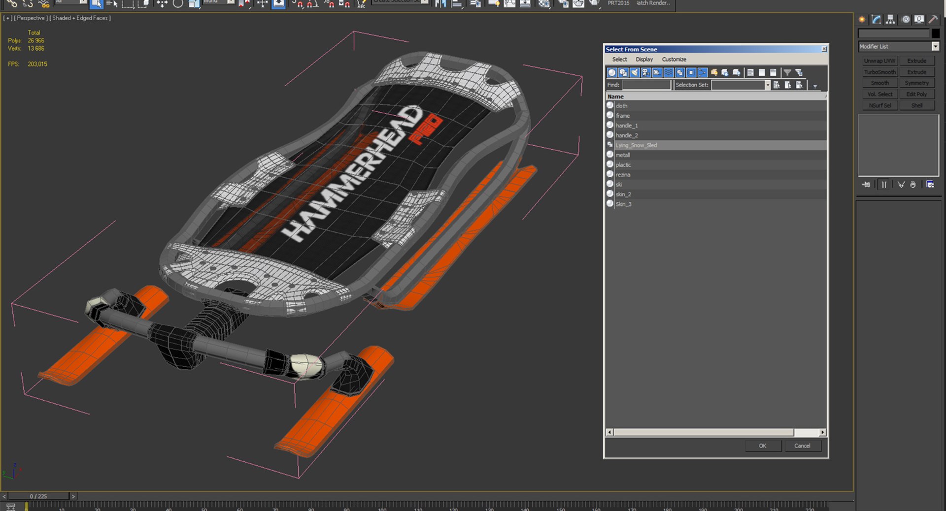 Hammerhead pro sled 3D TurboSquid 1160228