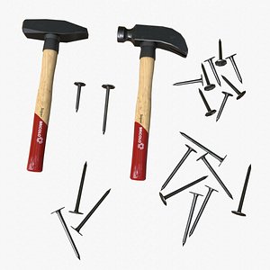 Hammer and Nails Pack 3D model