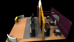 3D 3 side open stand model