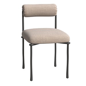 3D Brussels Metal Upholstered Dining Side Chair  Crate and Barrel model