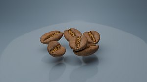 3D model Realistic 3D Coffee Bean Model Pack  PBR Textured UV Mapped Quads Only  Includes Wireframe UV
