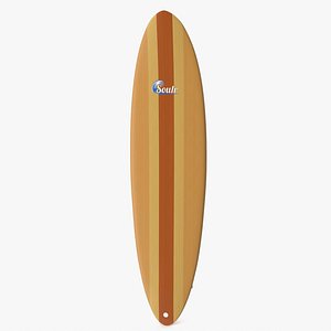 3D Hybrid Funboard Surfboard model