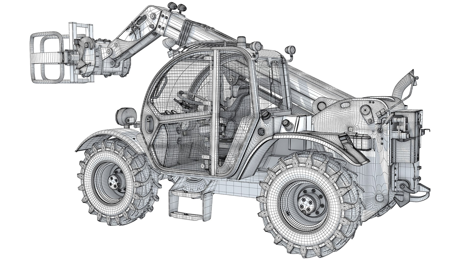 Telescopic Handler Telehandler Forklift 3D Model - TurboSquid 2272532