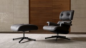 Lounge Chair and Ottoman black colors