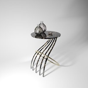 Black Marble Table Gloss Finish 3D model