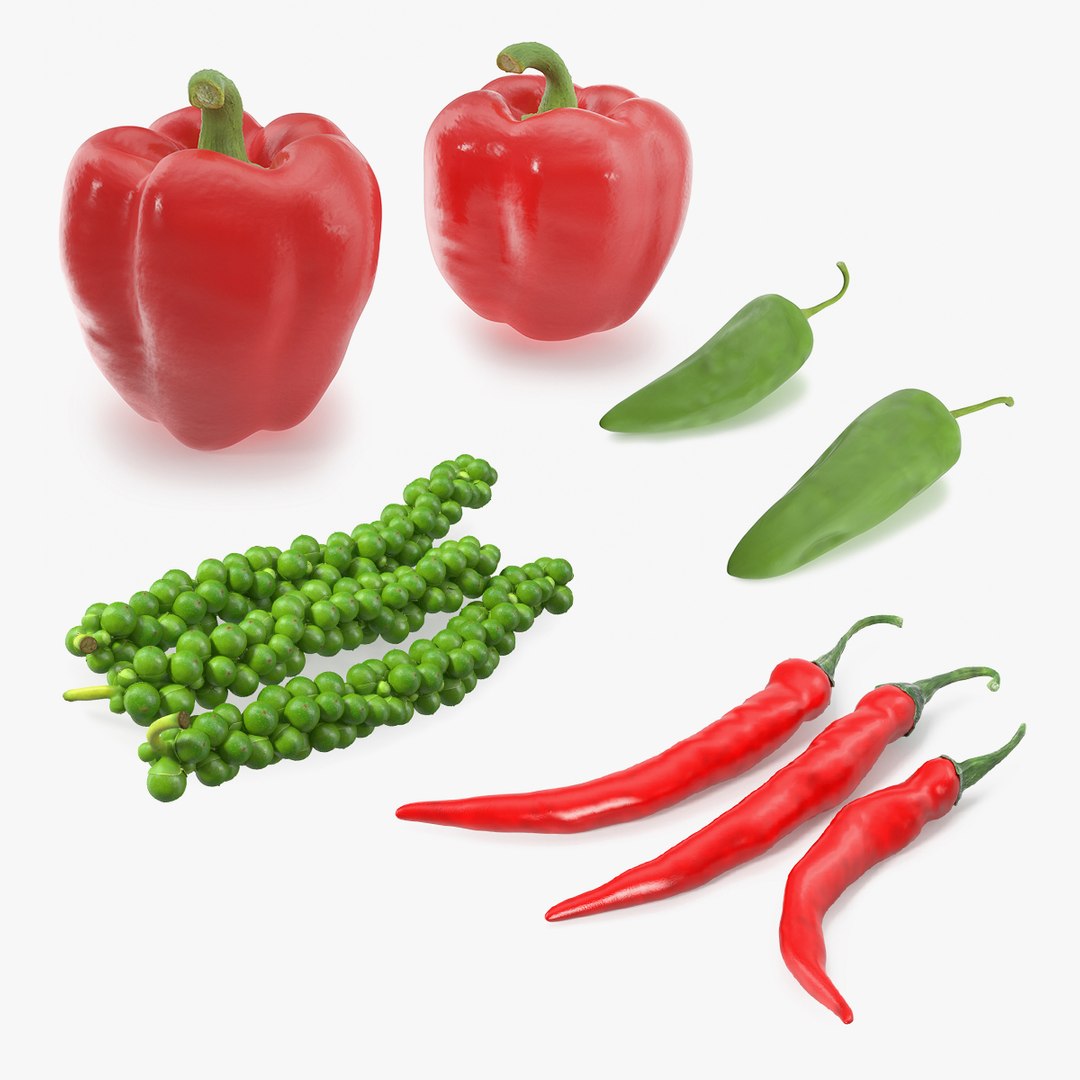 Fresh Peppers Collection 3 3D model preview