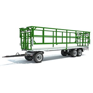 Farm Tractor Trailer 3D model