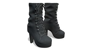 3D model Lace Up High Heel Boots