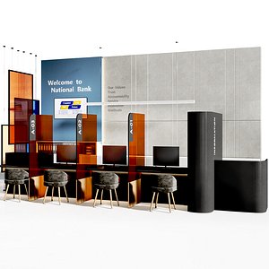 Bank Reception  counter 3D model
