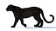 Animated Black Panther with Fur 3D Model model