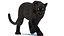 Animated Black Panther with Fur 3D Model model