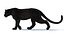 Animated Black Panther with Fur 3D Model model