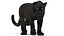 Animated Black Panther with Fur 3D Model model